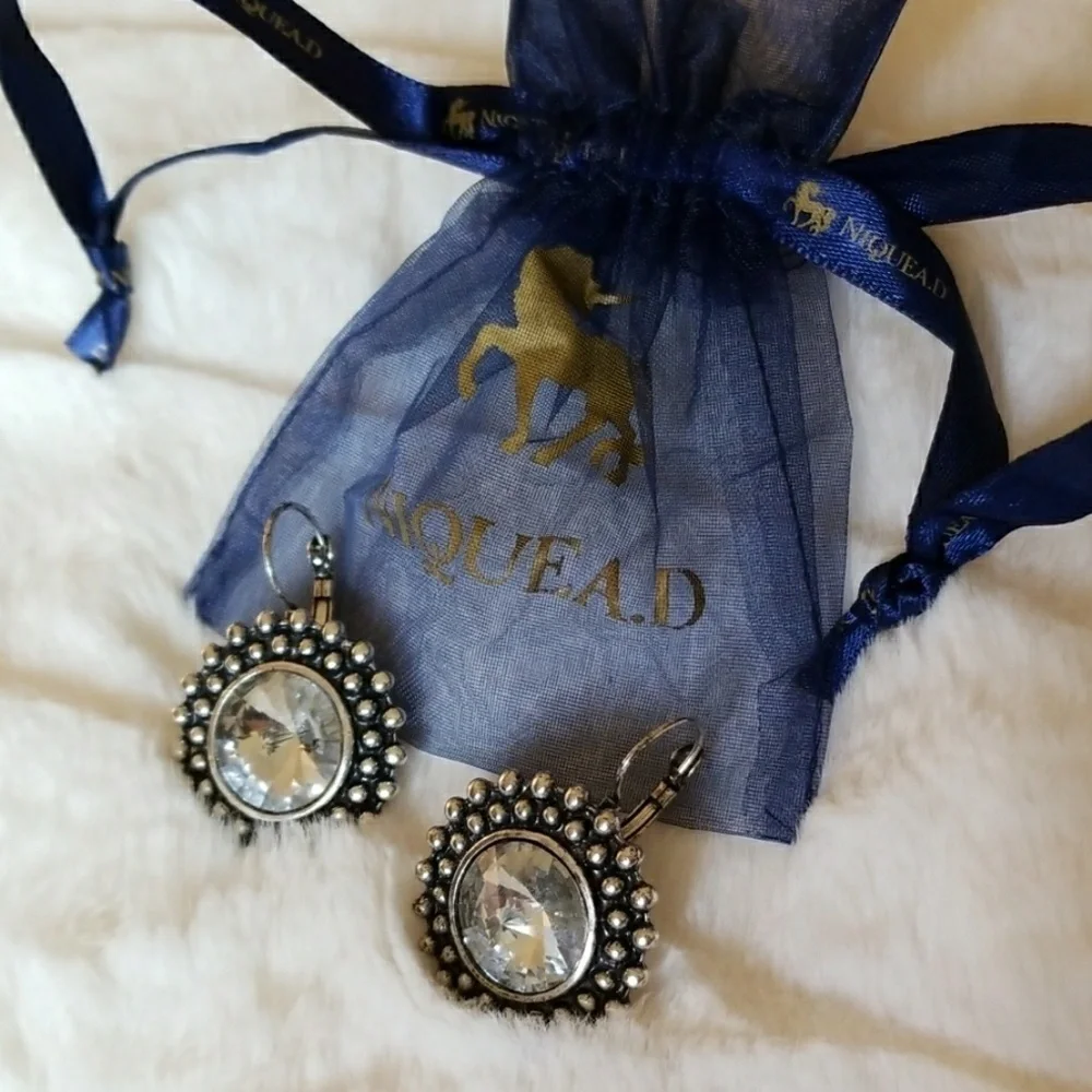 NIQUEA.D // ltd ed antique silver crystal drop earrings